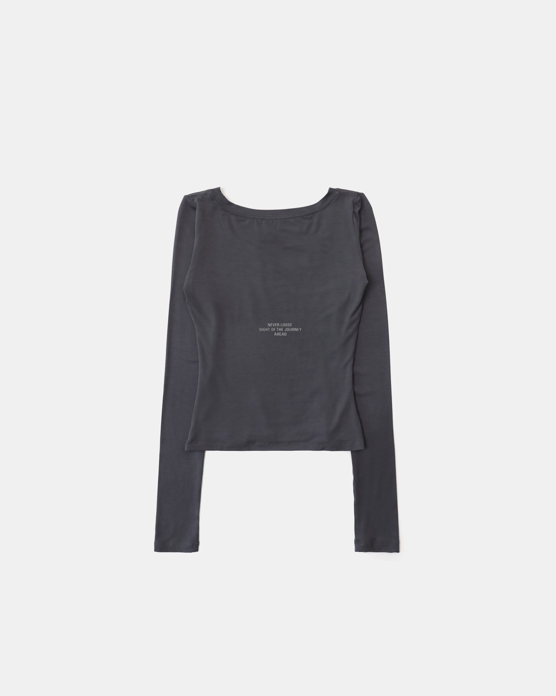 Badblood Dark Classic Scoop Neck Long Sleeve Charcoal