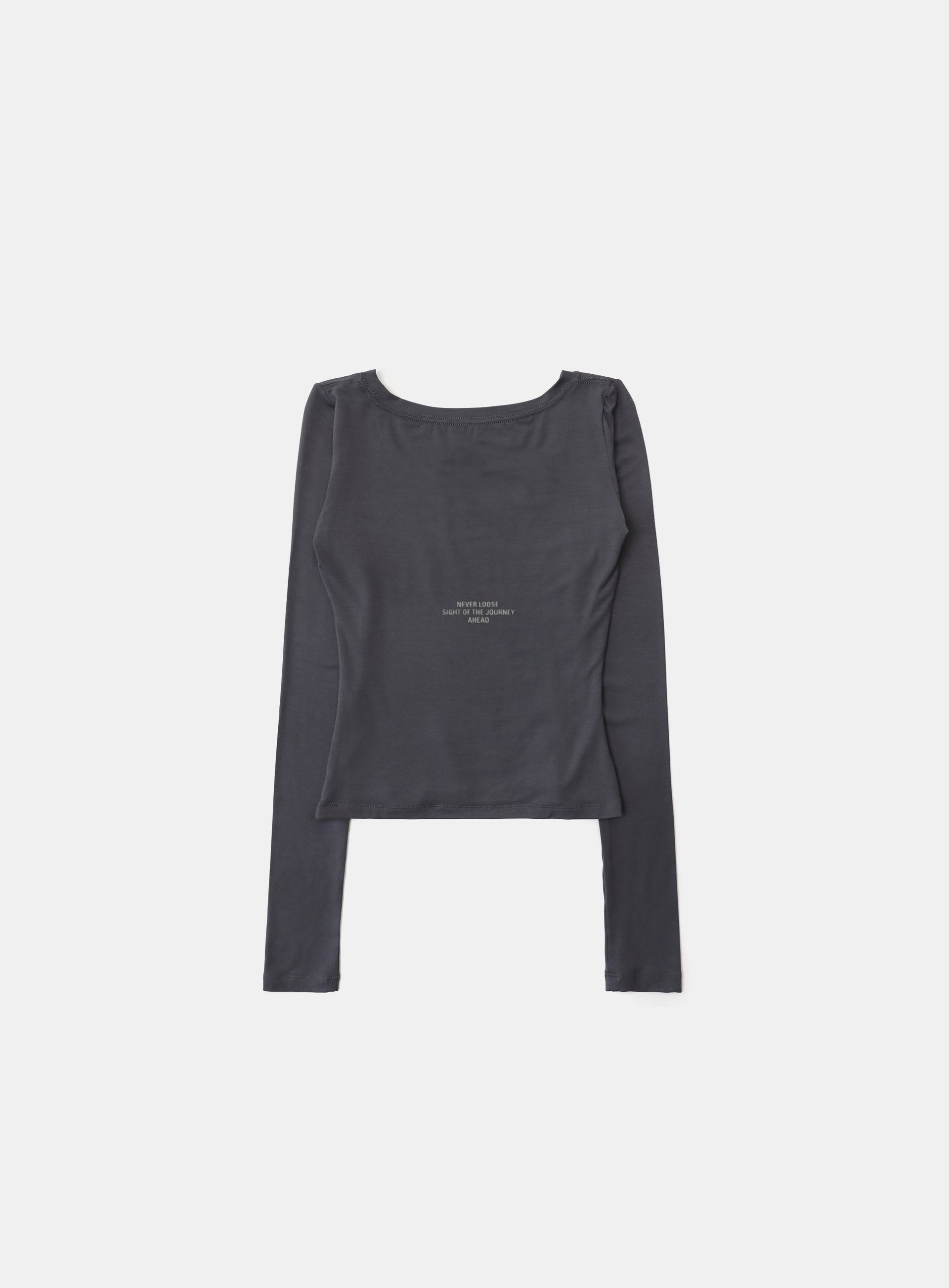 Badblood Dark Classic Scoop Neck Long Sleeve Charcoal