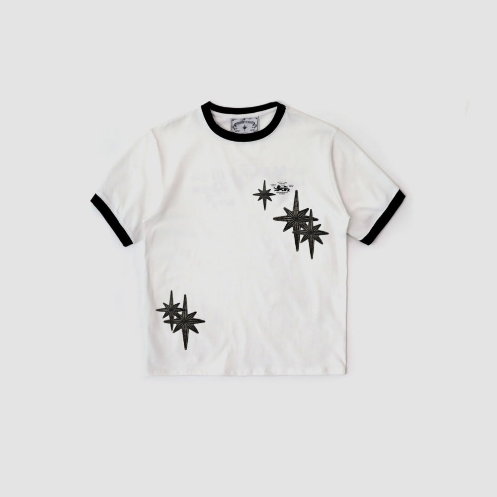 Badblood Cosmo Multi Patch Ringer T-Shirt - White