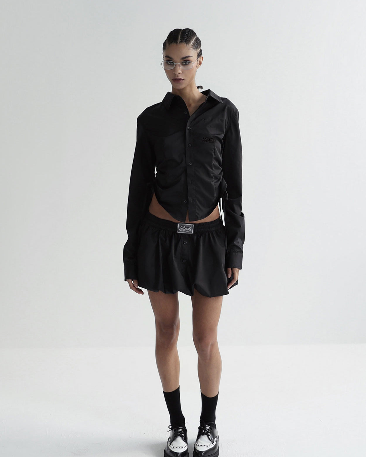 Badblood Shirring Shirt Slim Fit Black