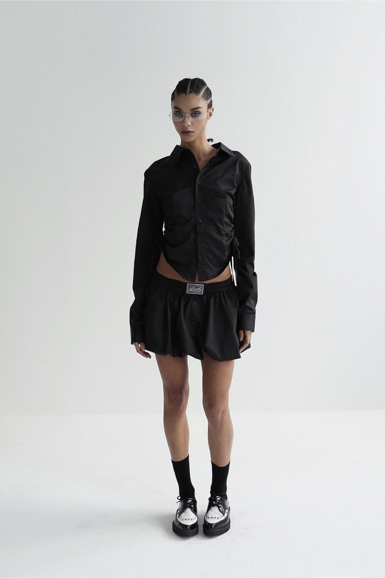 Badblood Shirring Shirt Slim Fit Black