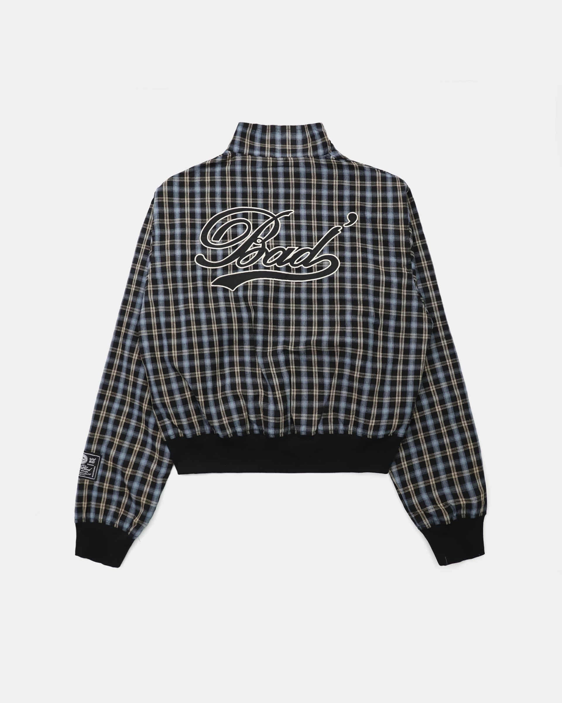 Badblood Vintage Club Nylon Reversible Track Zip-Up  Check Blue