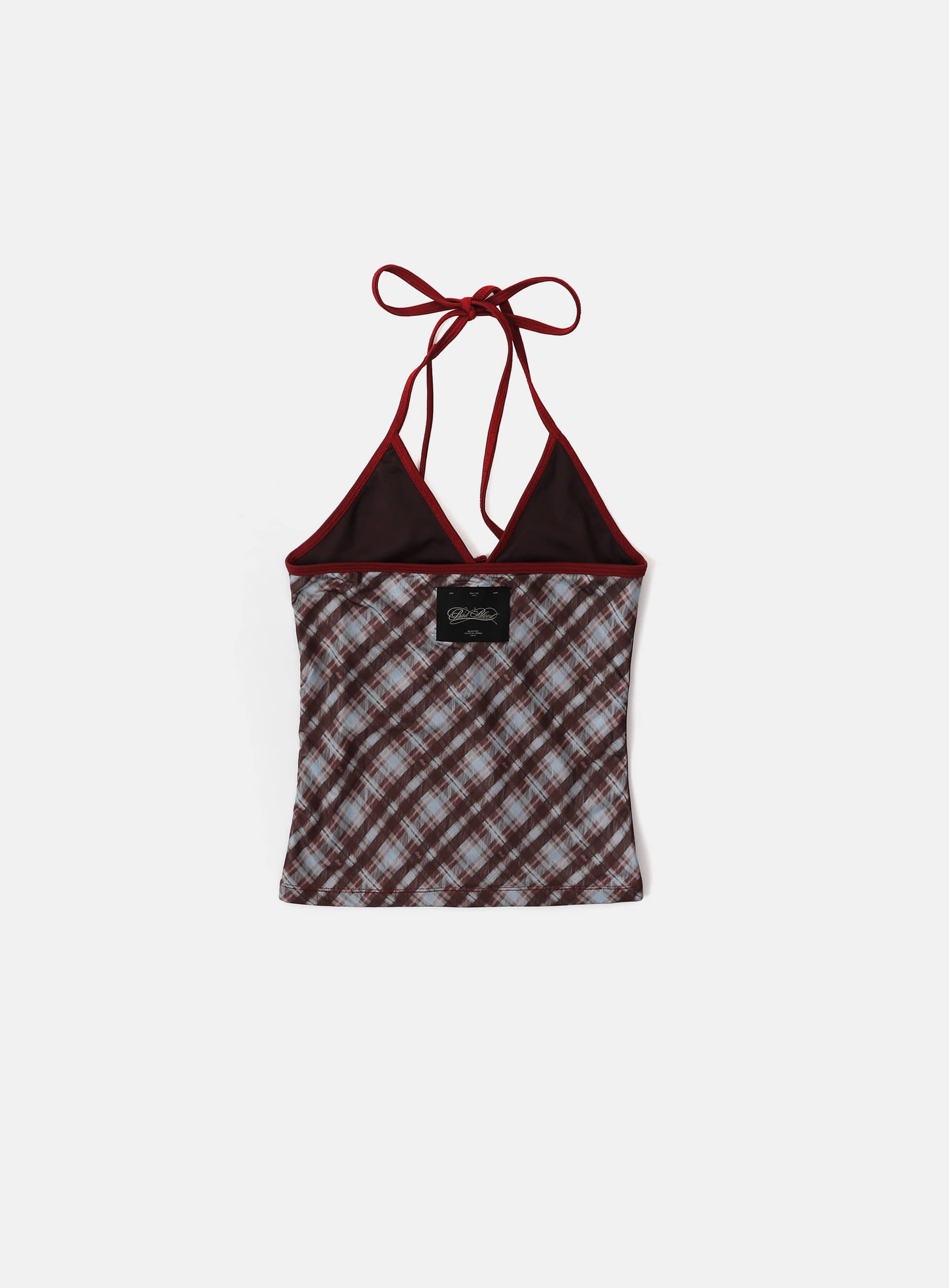 Badblood Vintage Club Halter Tank - Checked Red
