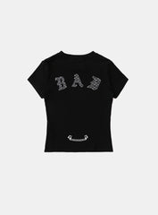 Badblood Mystic Dot Logo Jersey T-Shirt - Black