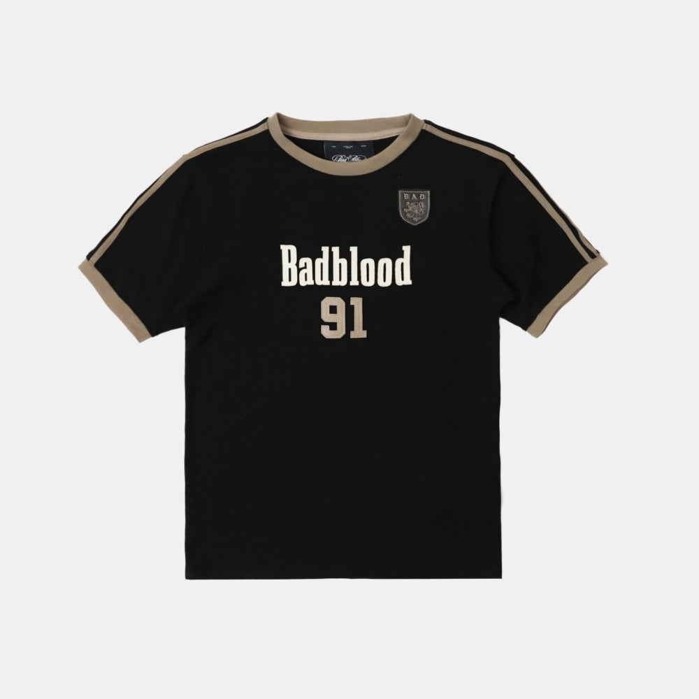 Badblood Vintage Club Jersey Ringer T-Shirt - Black