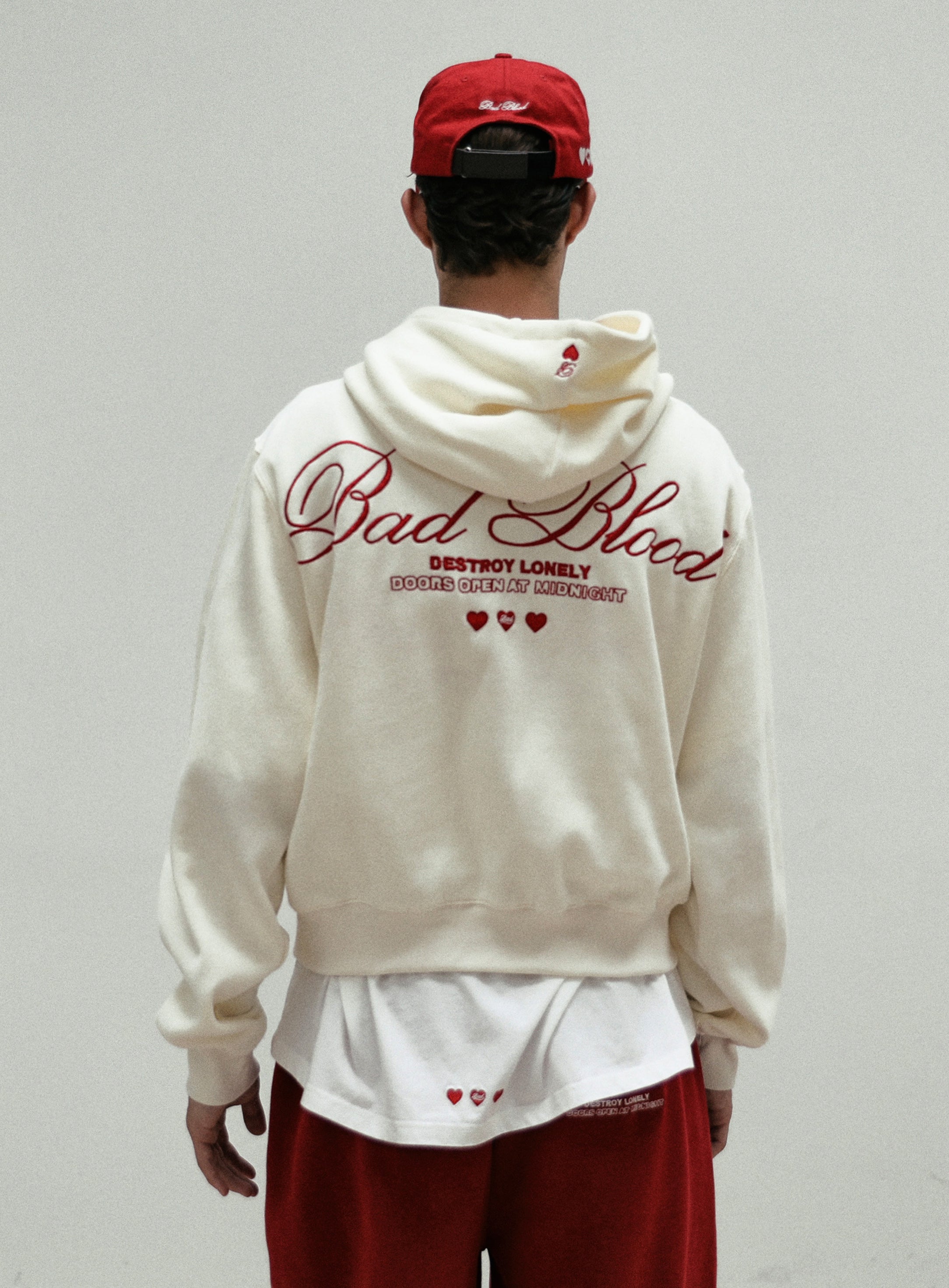 Badblood Classic Logo Hoodie - Cream White