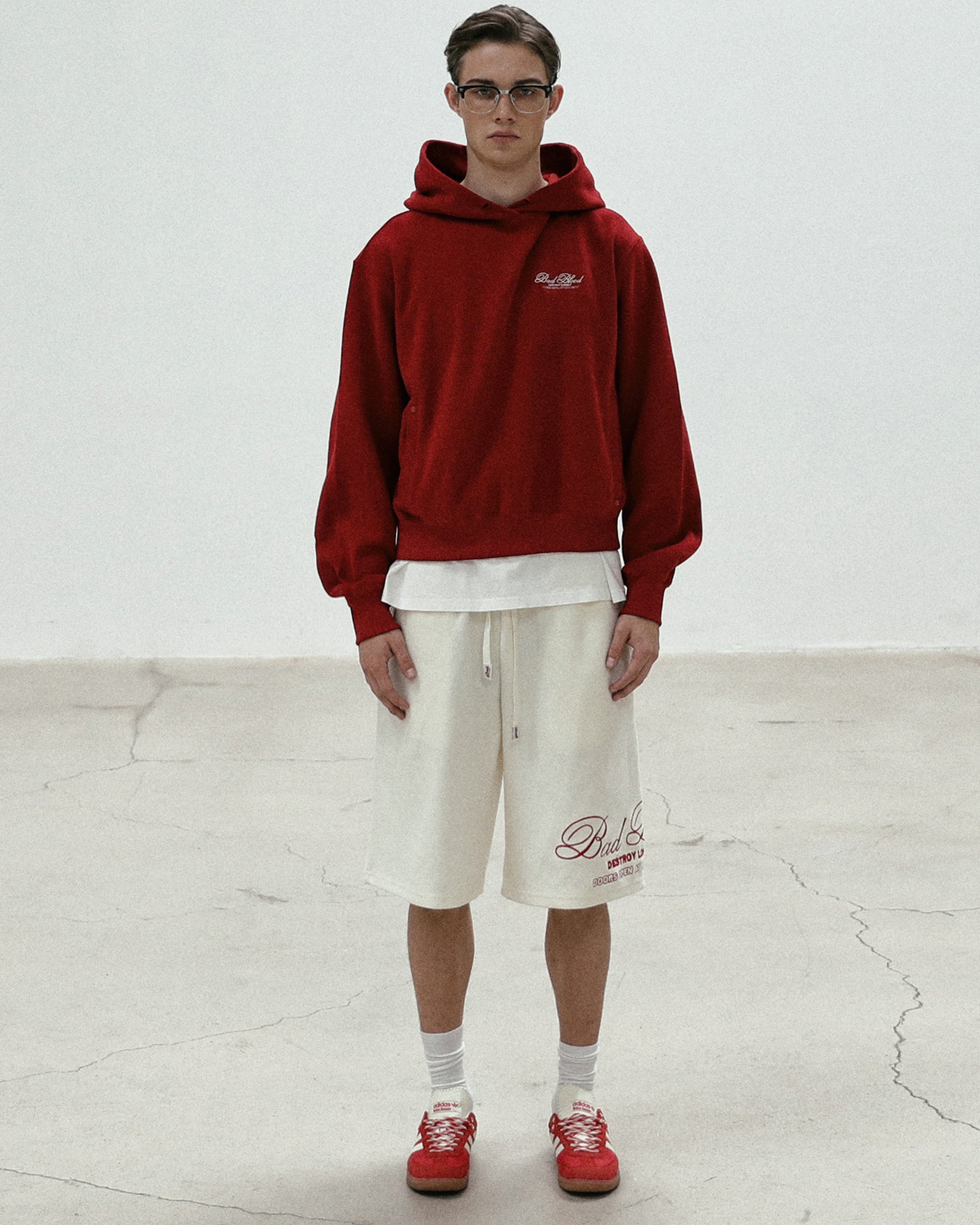 Badblood Classic Logo Bermuda Pants - Cream White