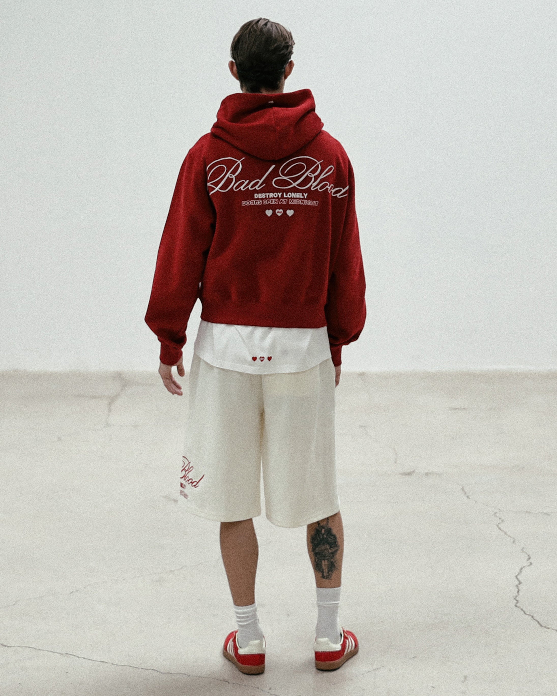 Badblood Classic Logo Bermuda Pants - Cream White