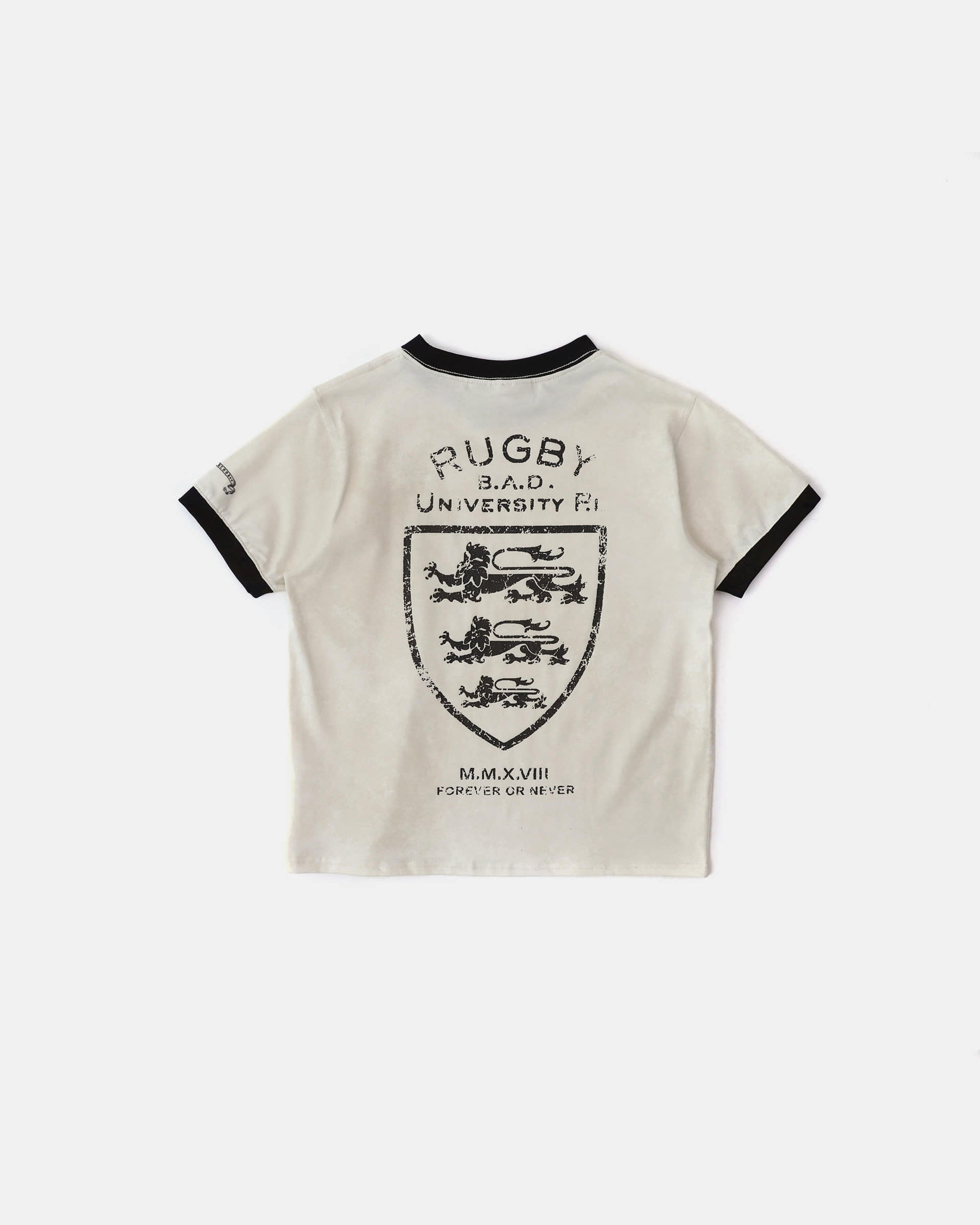 Badblood Mystic Shield Print Ringer T-Shirt - Cream