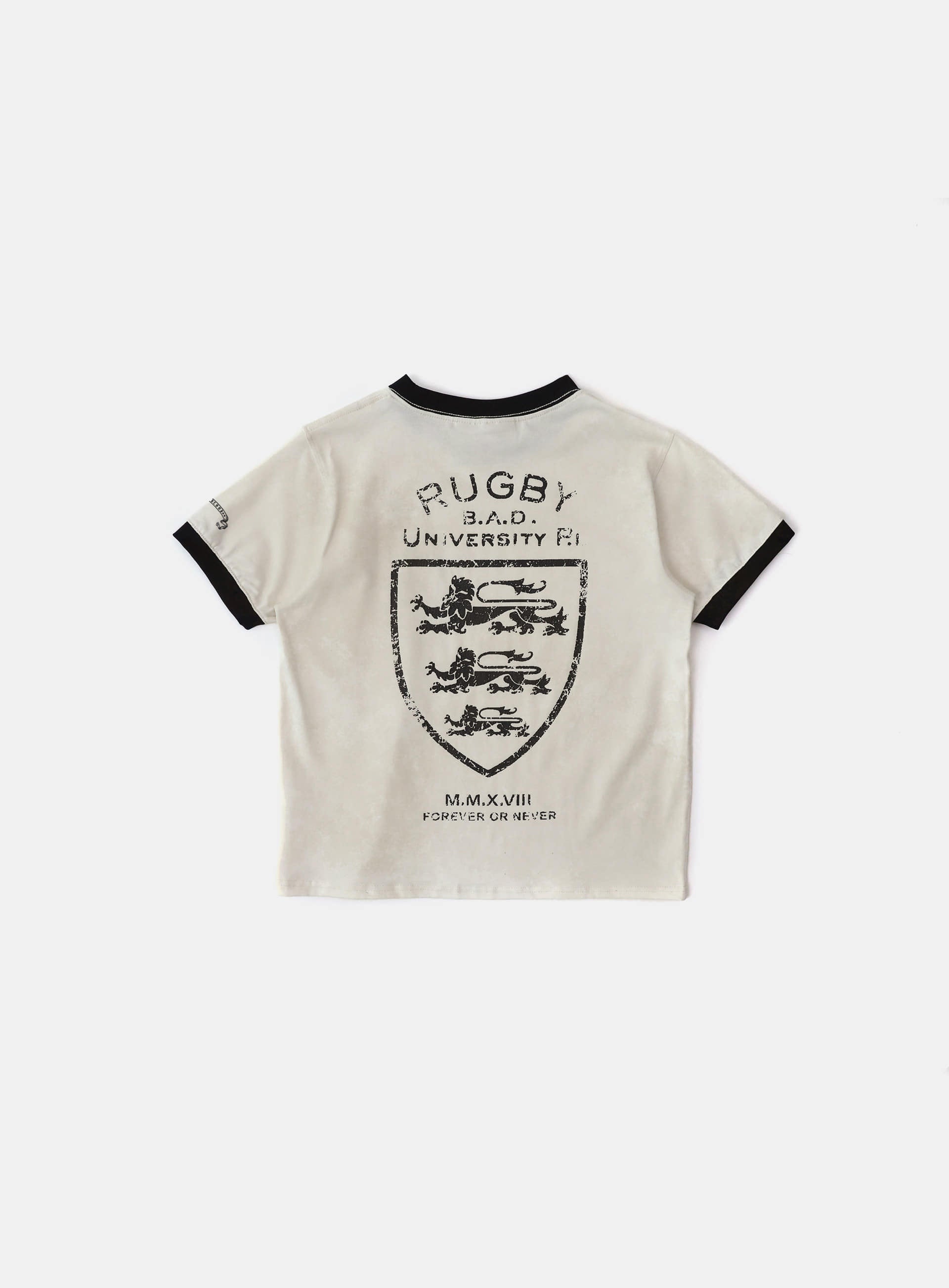 Badblood Mystic Shield Print Ringer T-Shirt - Cream