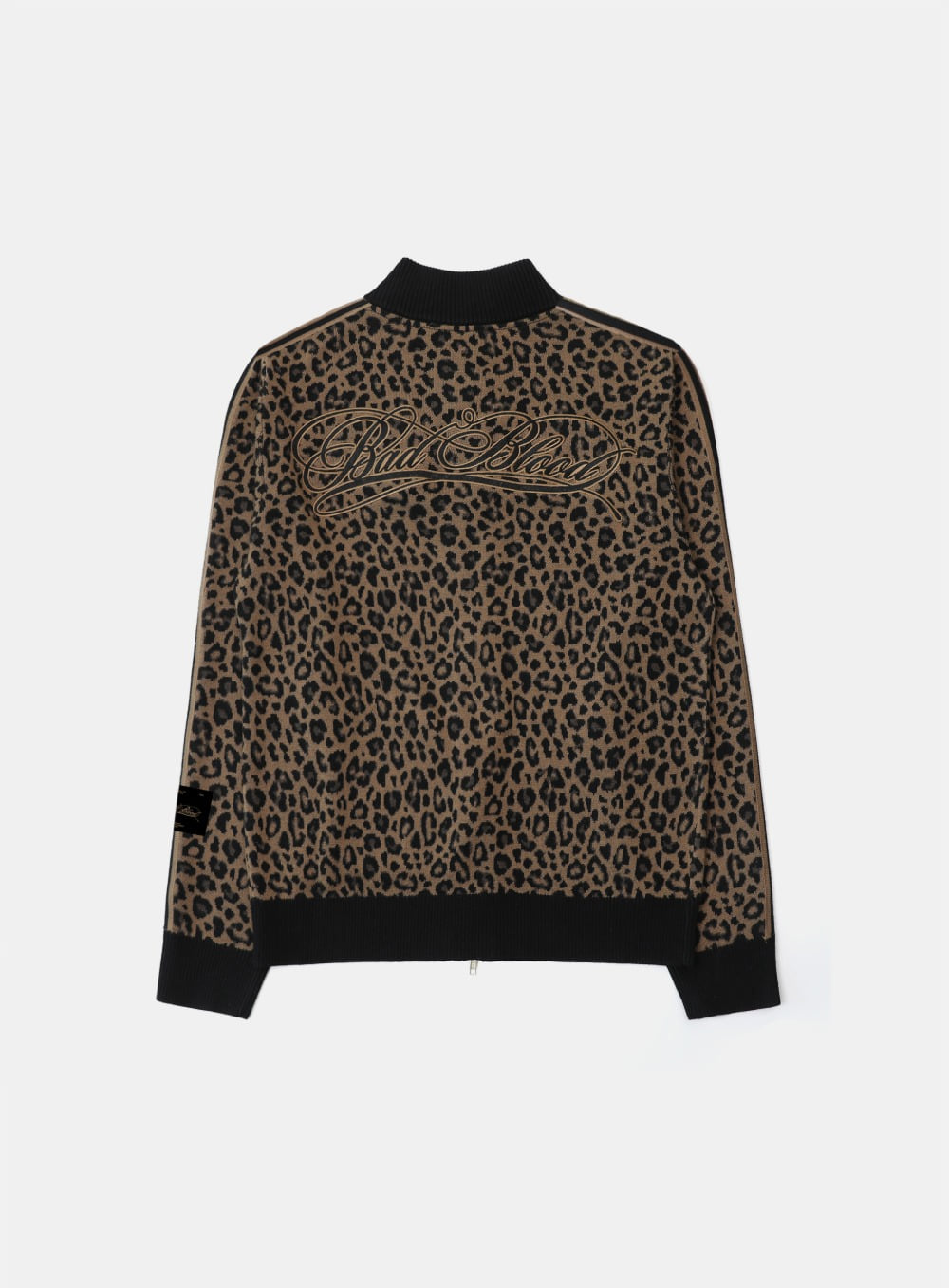 Badblood Dark Classic Knit Track Zip-Up Leopard