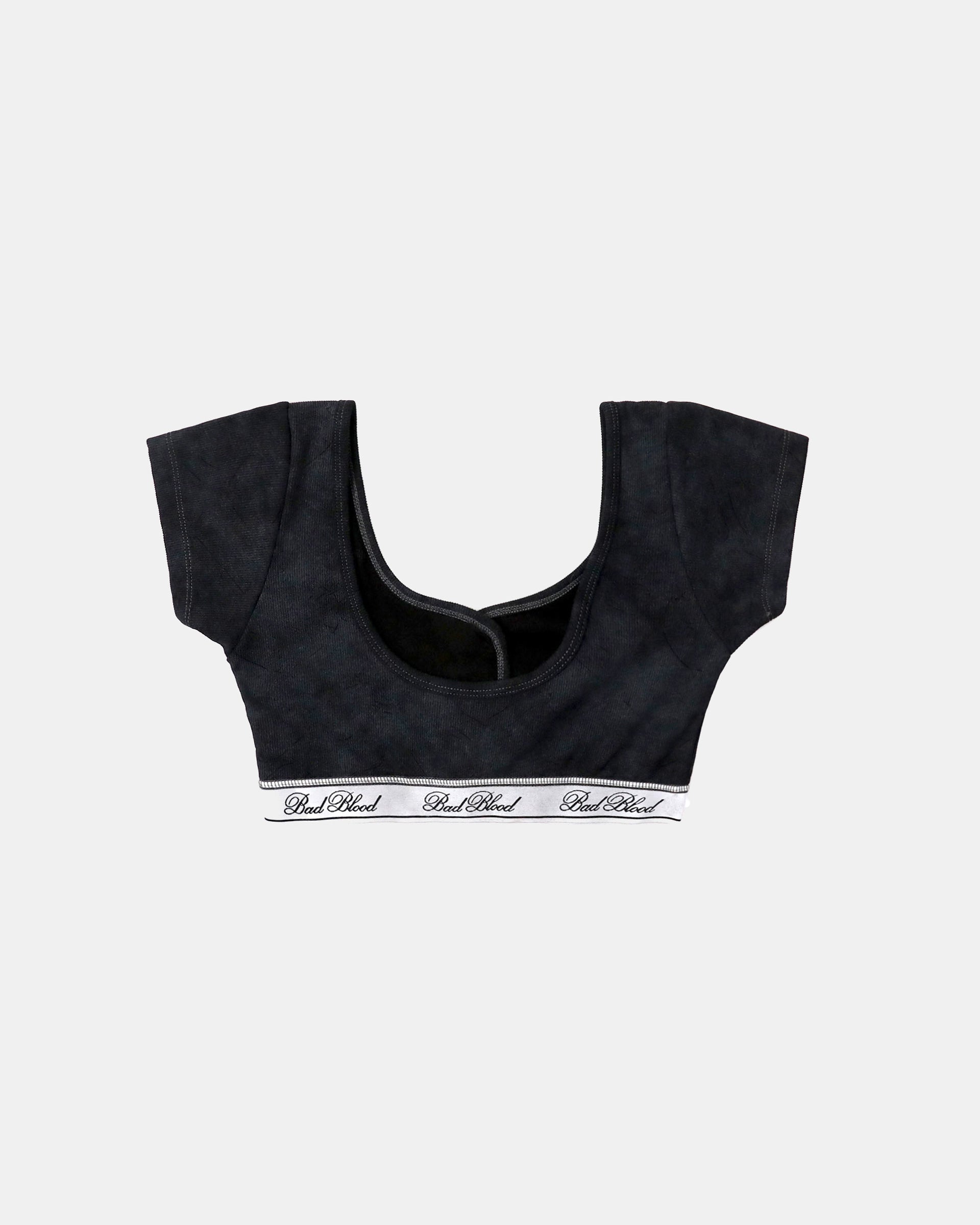 Badblood Classic Logo 1/2 Tee Bra - Dusty Black