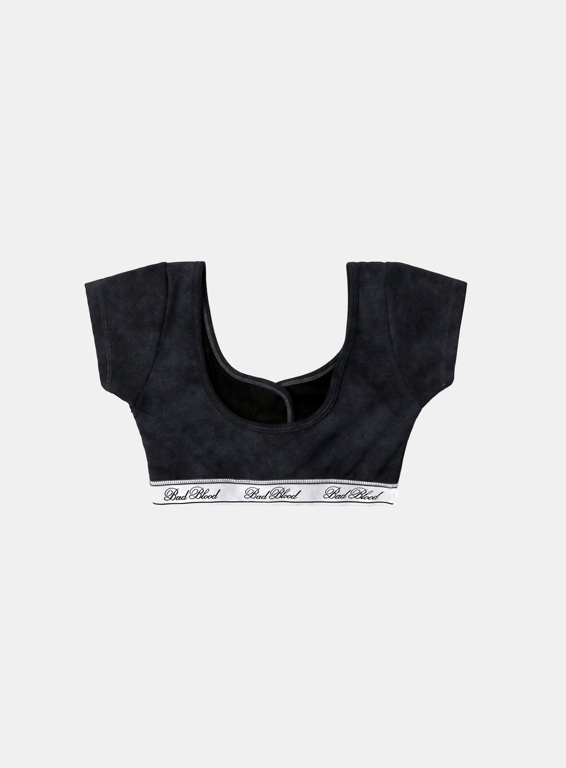 Badblood Classic Logo 1/2 Tee Bra - Dusty Black