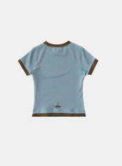Badblood Lion Jersey Ringer T-Shirt - Light Blue