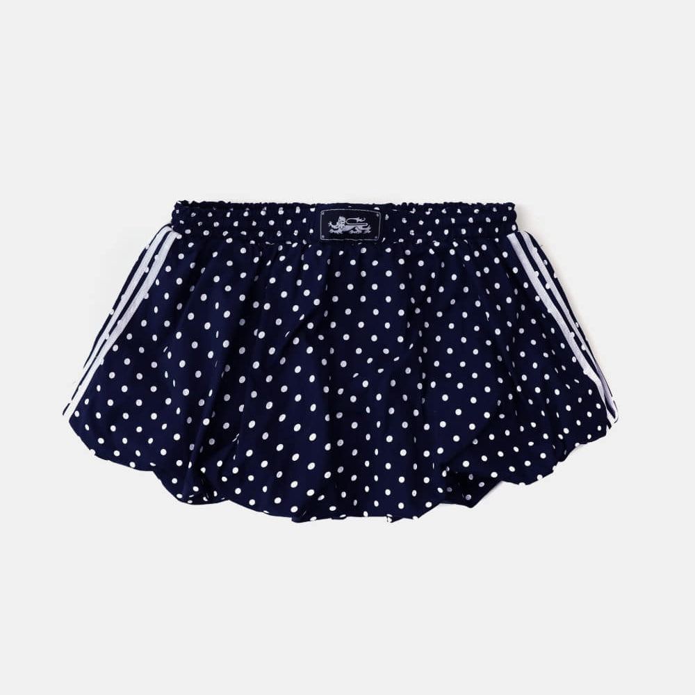Badblood Mystic Billy Nylon Balloon Mini Skirt Navy Dot