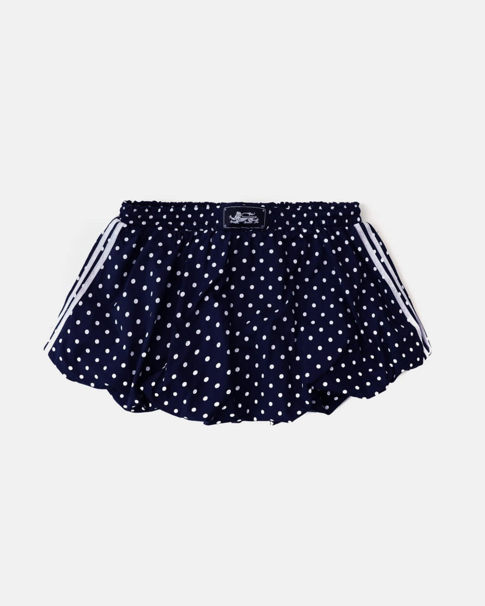 Badblood Mystic Billy Nylon Balloon Mini Skirt Navy Dot