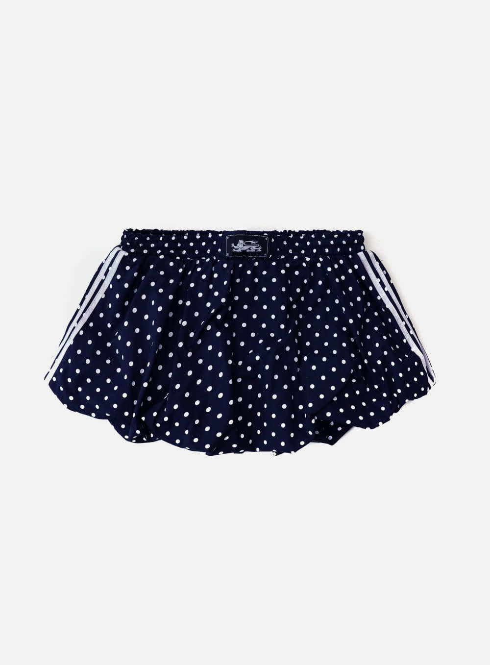 Badblood Mystic Billy Nylon Balloon Mini Skirt Navy Dot
