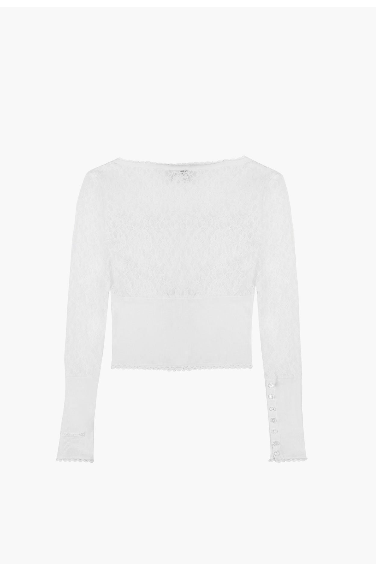 Badblood Selena Lace Crop Cardigan White