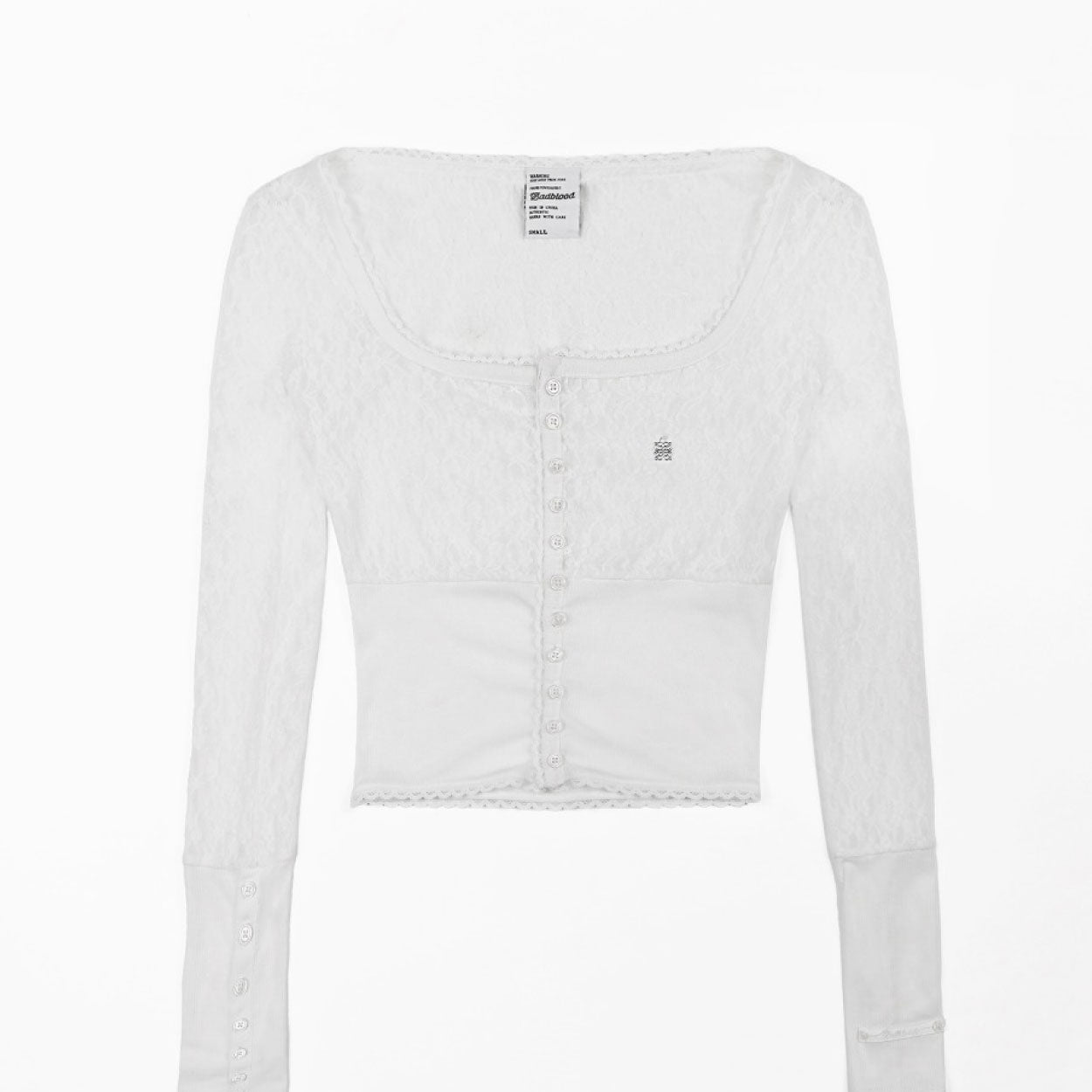 Badblood Selena Lace Crop Cardigan White