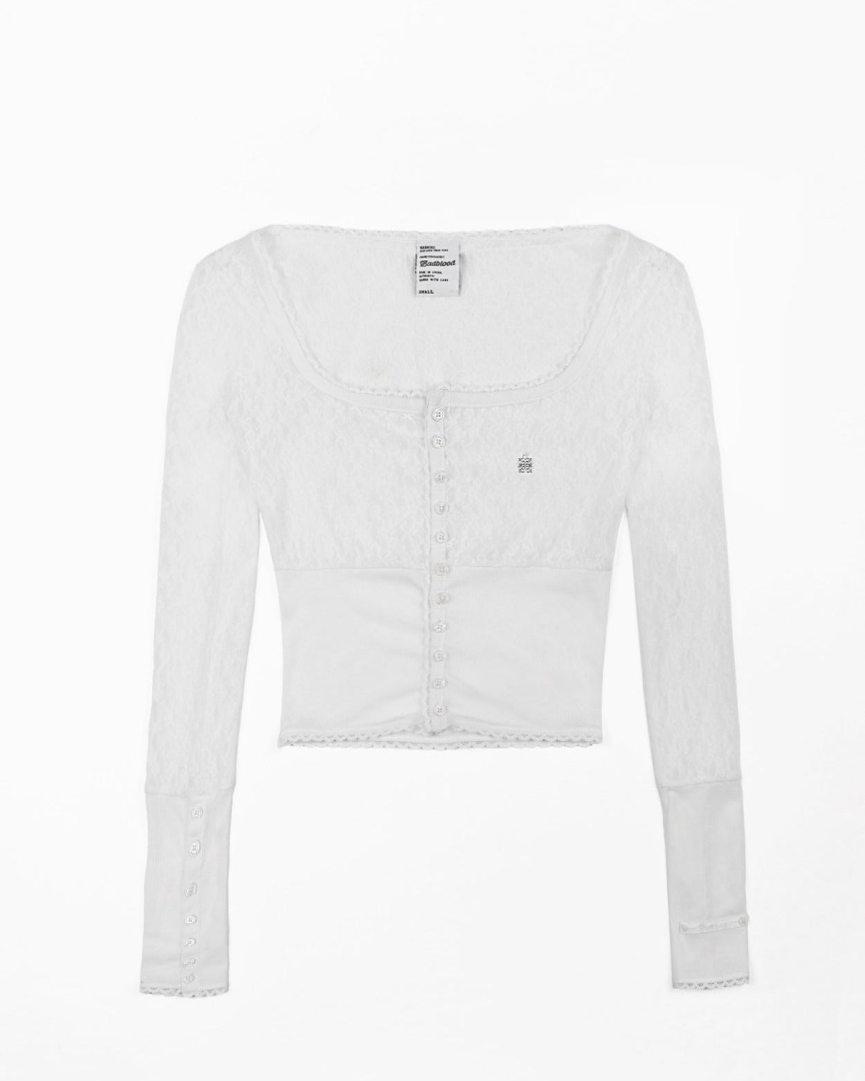 Badblood Selena Lace Crop Cardigan White