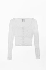 Badblood Selena Lace Crop Cardigan White