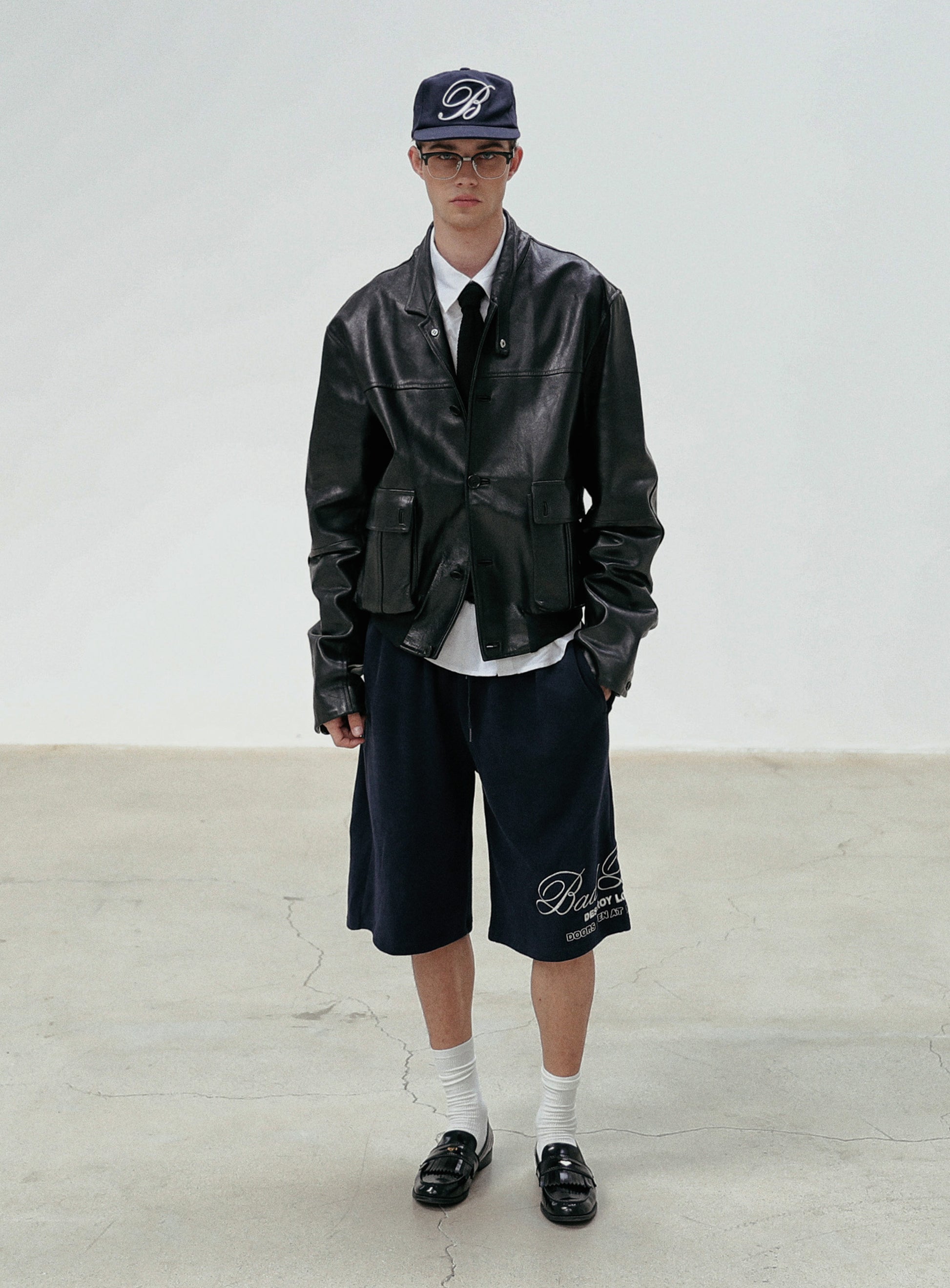 Badblood Classic Logo Bermuda Pants - Navy