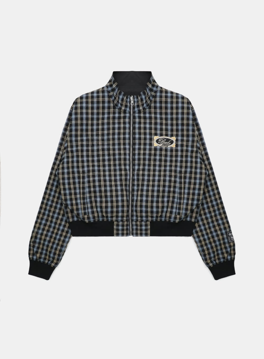 Badblood Vintage Club Nylon Reversible Track Zip-Up  Check Blue