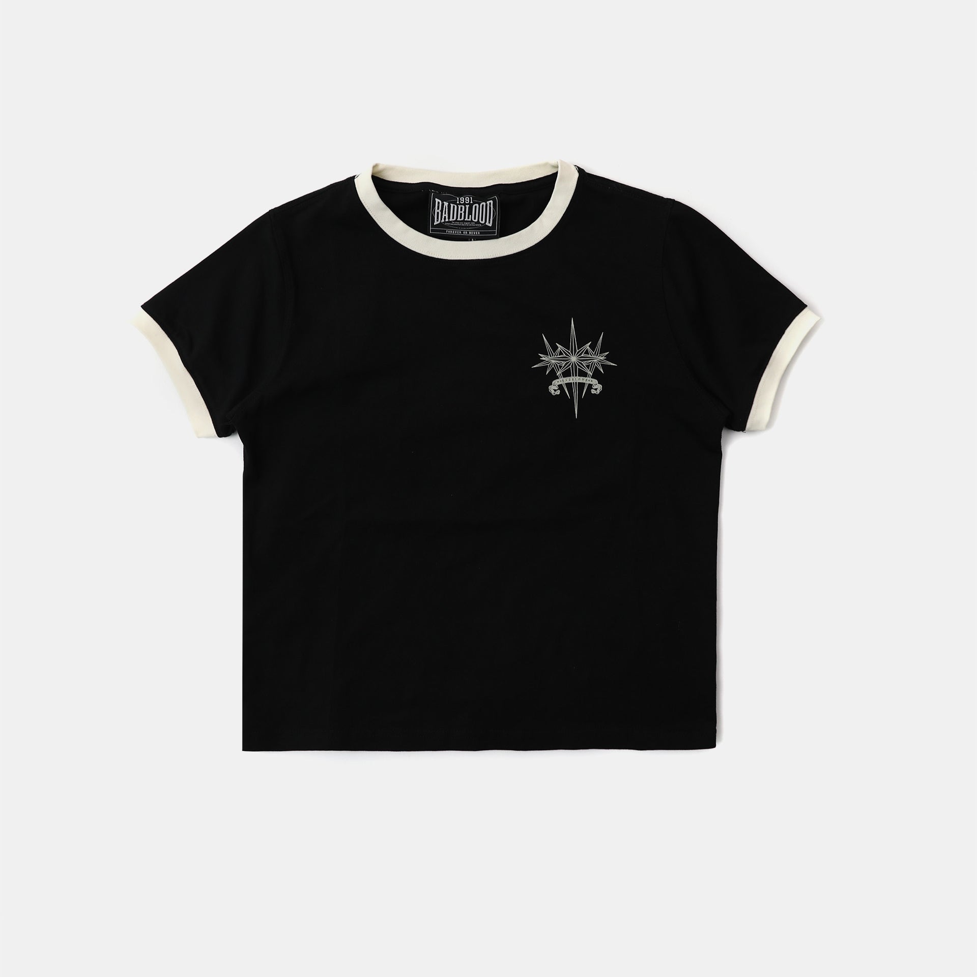 Badblood Cosmo Triple Patch Ringer T-Shirt - Black
