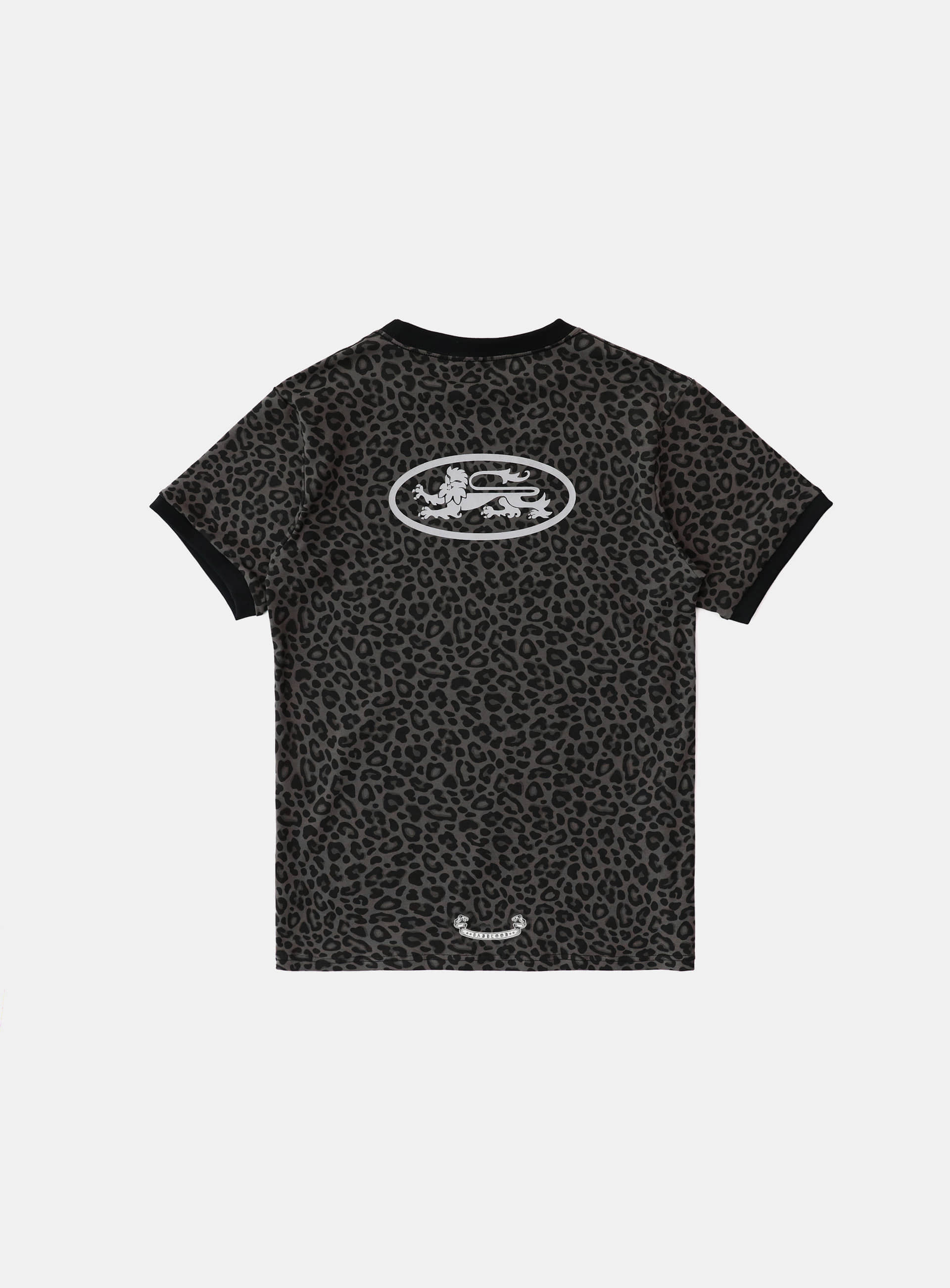 Badblood Mystic Oval Logo Jersey Ringer T-Shirt - Black Leopard