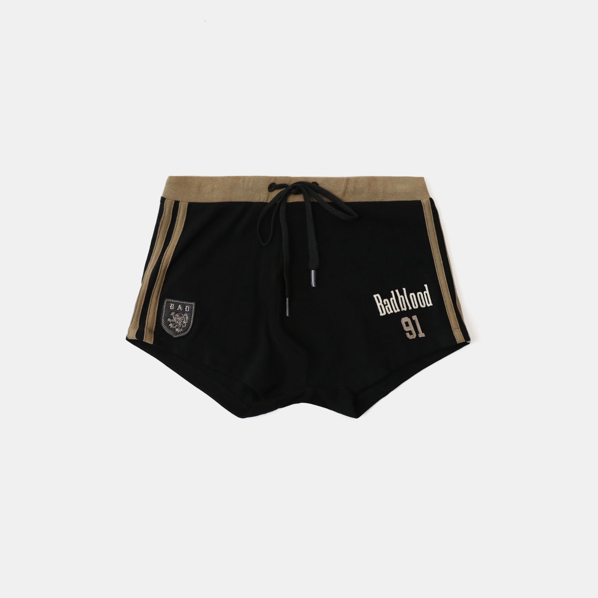 Badblood Vintage Club Boy Shorts - Khaki/Black