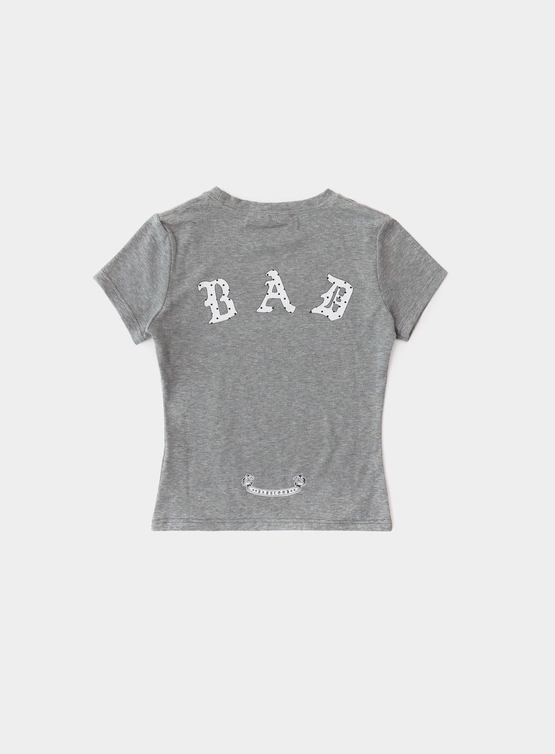 Badblood Mystic Dot Logo Jersey T-Shirt Grey