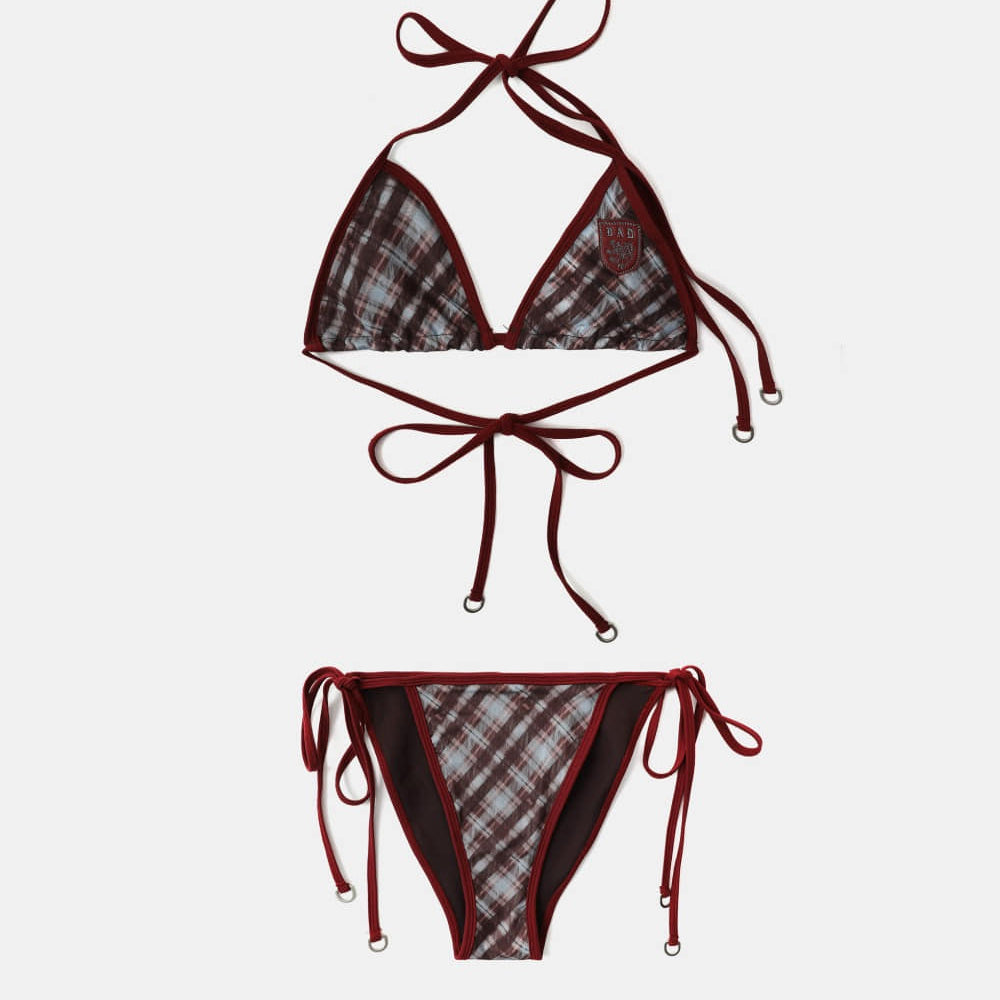 Badblood Vintage Club Bikini Set - Checked Red