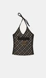 Badblood Vintage Club Halter Tank Check Brown