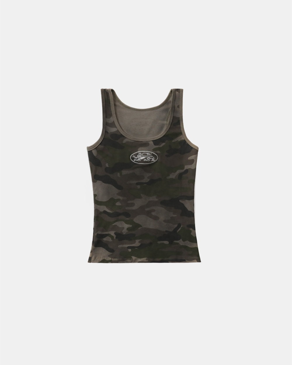 Badblood Mystic Tank Slim Fit Green Camo