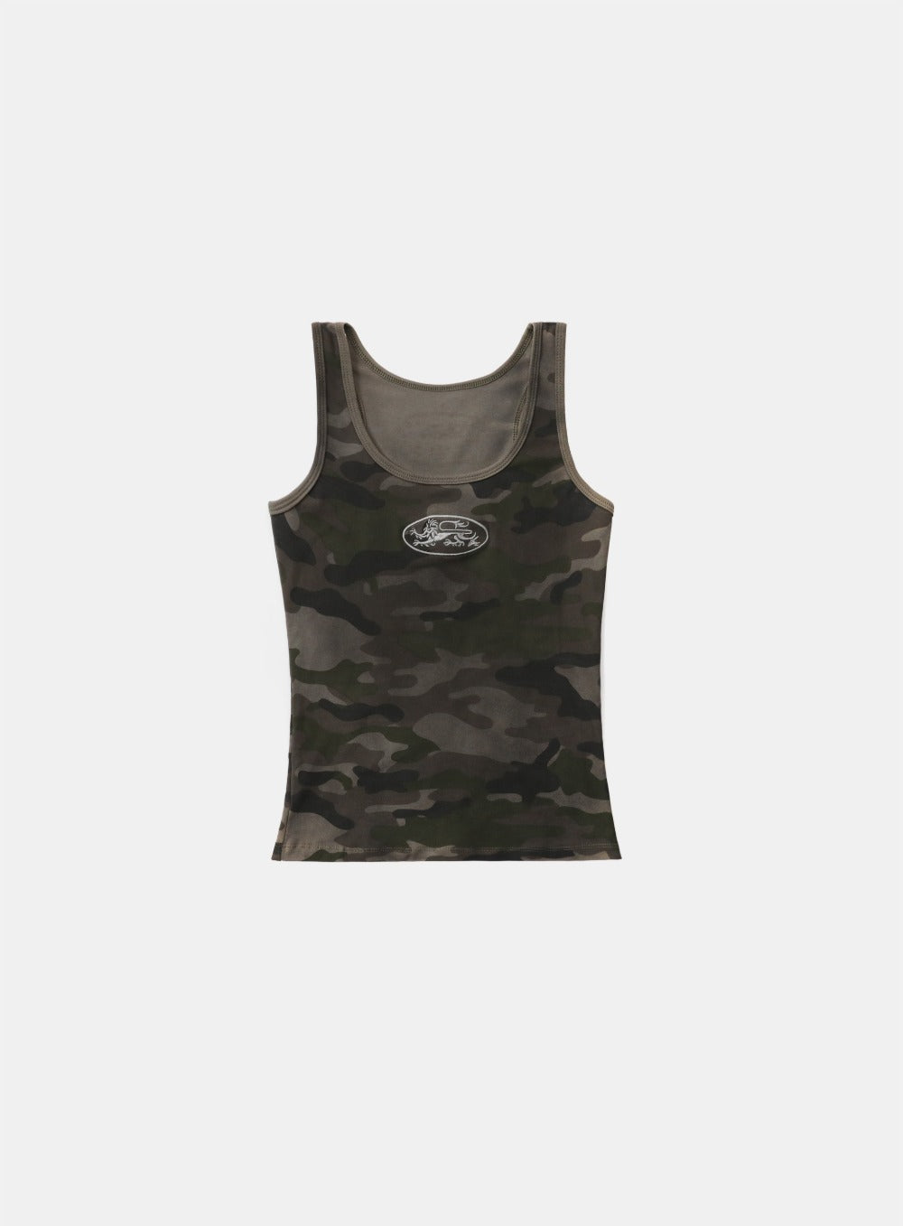 Badblood Mystic Tank Slim Fit Green Camo
