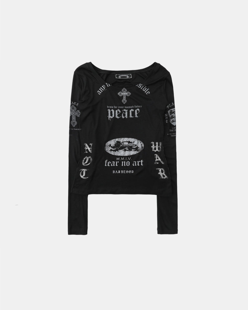 Badblood PEACE NOT WAR Loose Fit Tee Dusty Black