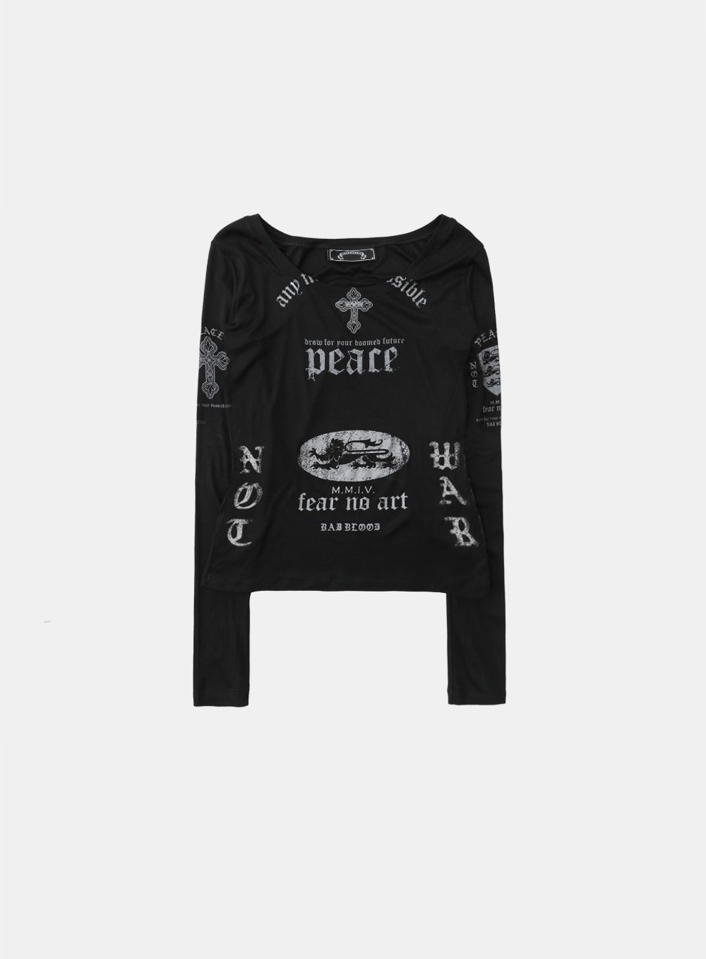 Badblood PEACE NOT WAR Loose Fit Tee Dusty Black