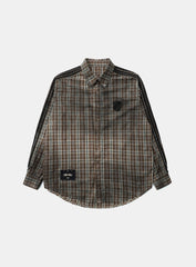 Badblood Vintage Billy Check Shirt Large Fit Brown
