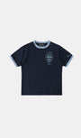 Badblood Mystic Shield Print Ringer T-Shirt - Navy