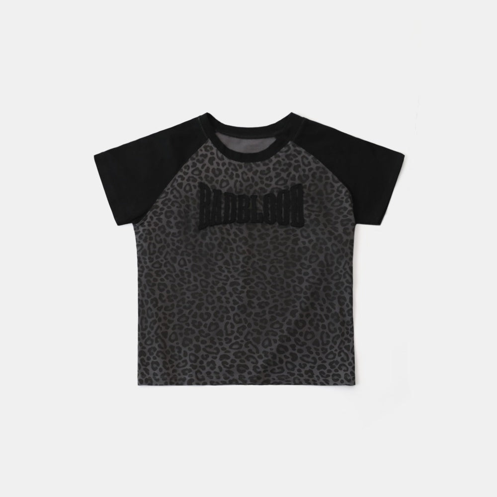 Badblood Contrast Short Sleeve Black Leopard