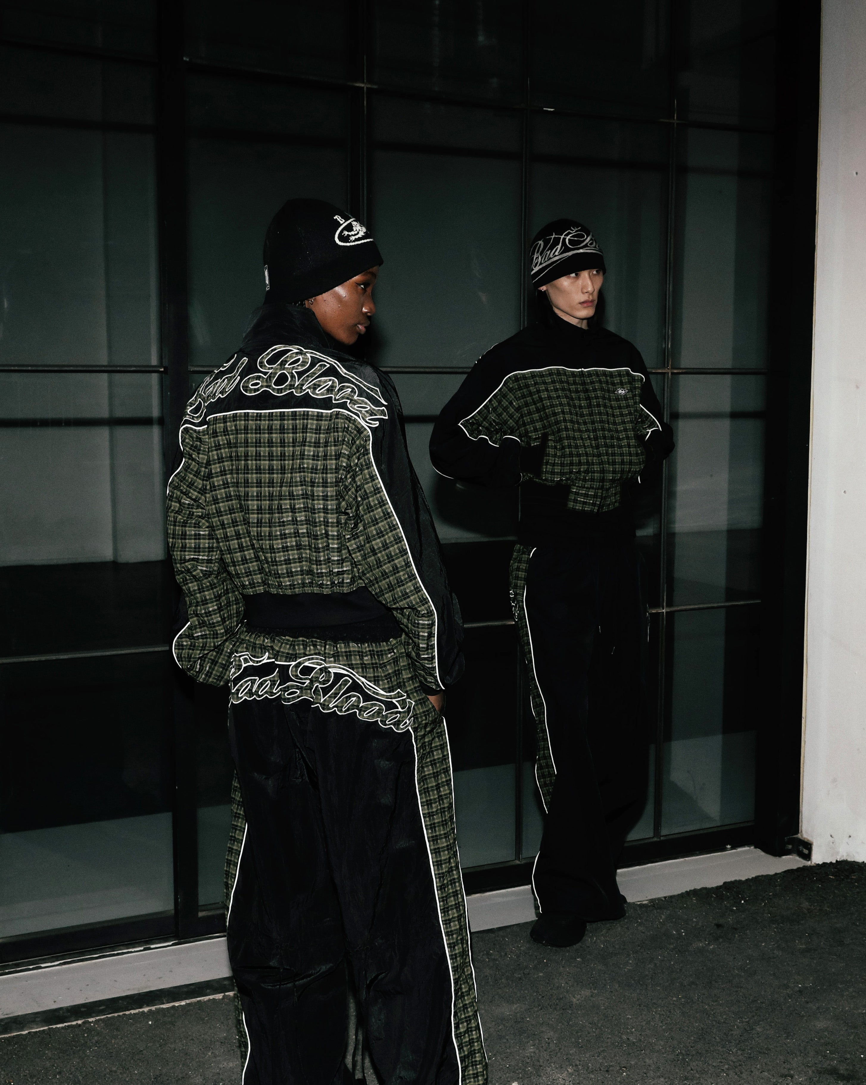 Badblood Contrast Check Track Jacket - Green