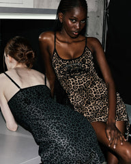 Badblood Mystic String Mini Dress Black Leopard