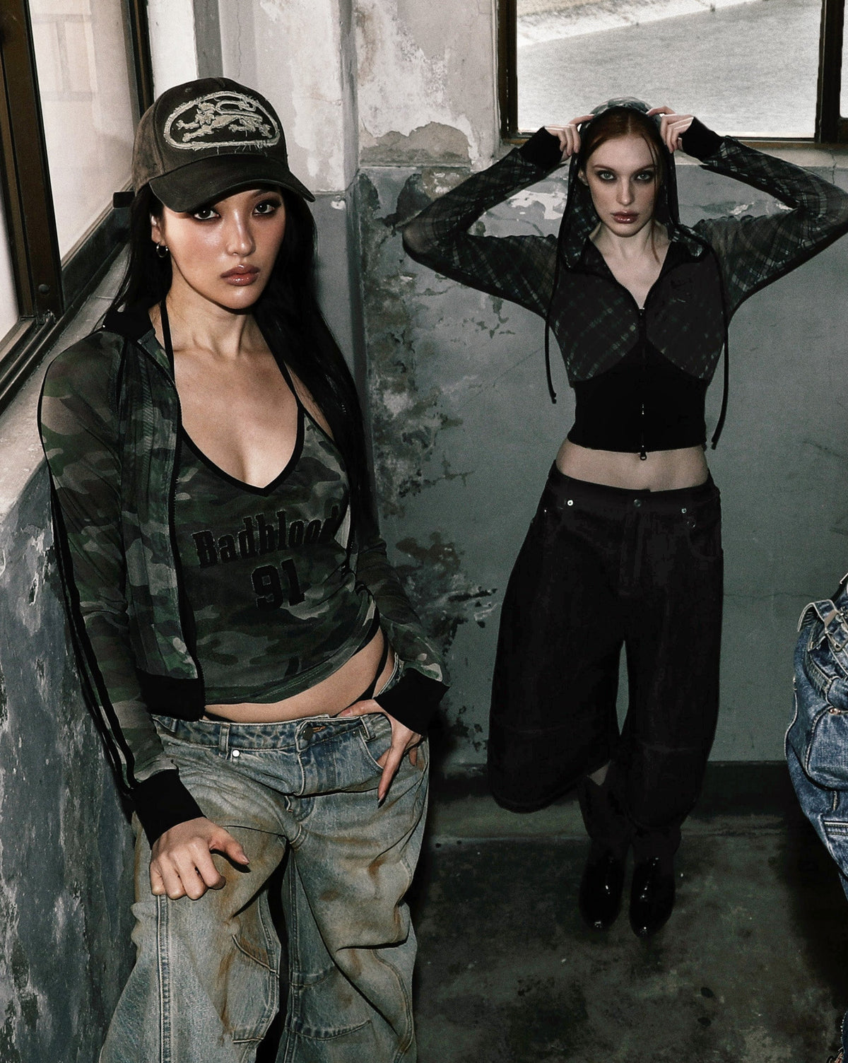 Badblood Vintage Club Track Zip-Up Green Camo
