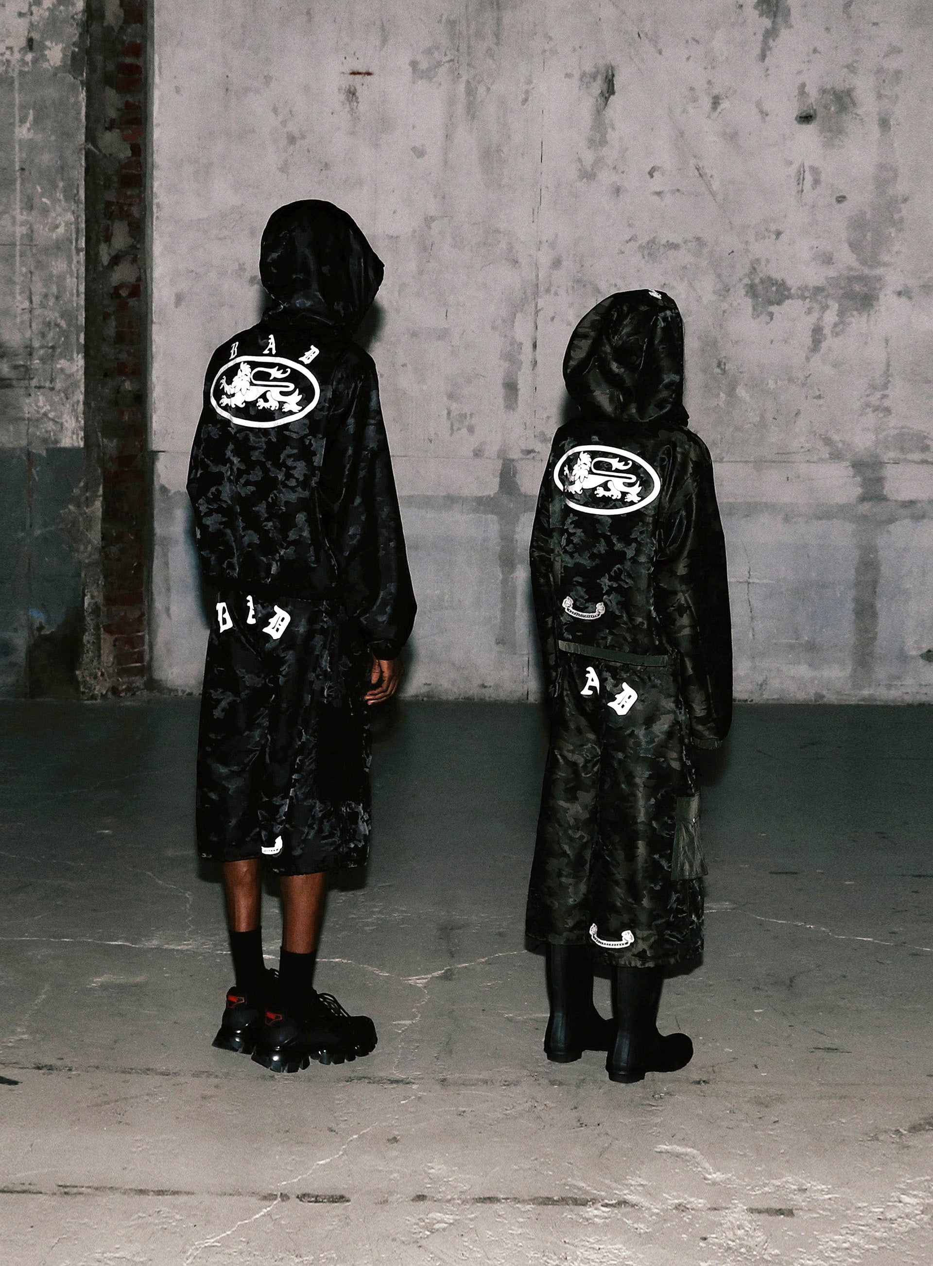 Badblood Mystic Nylon Reflective Hooded Zip-Up Black Camo