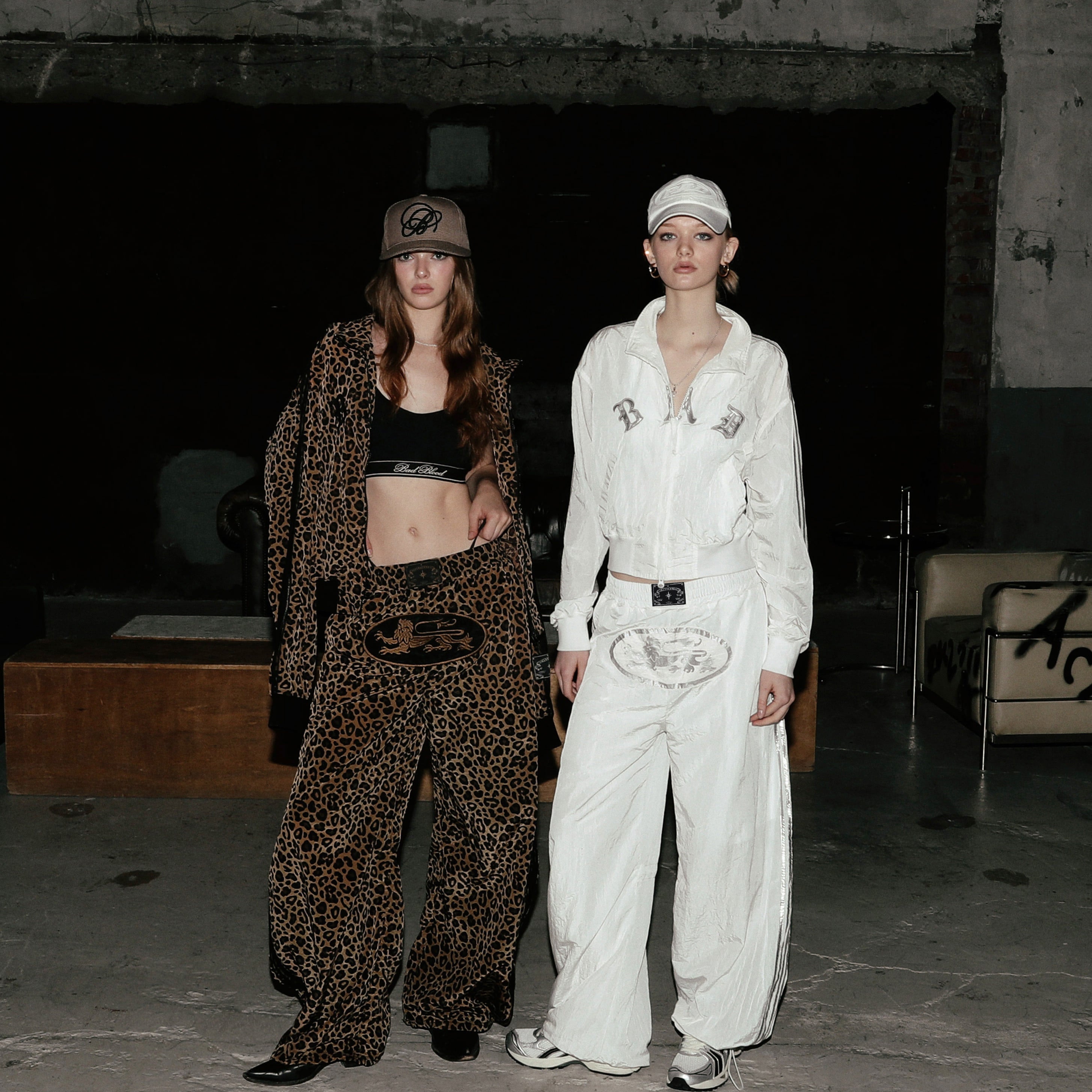 Badblood Dark Billy Nylon Curved Track Pants - White