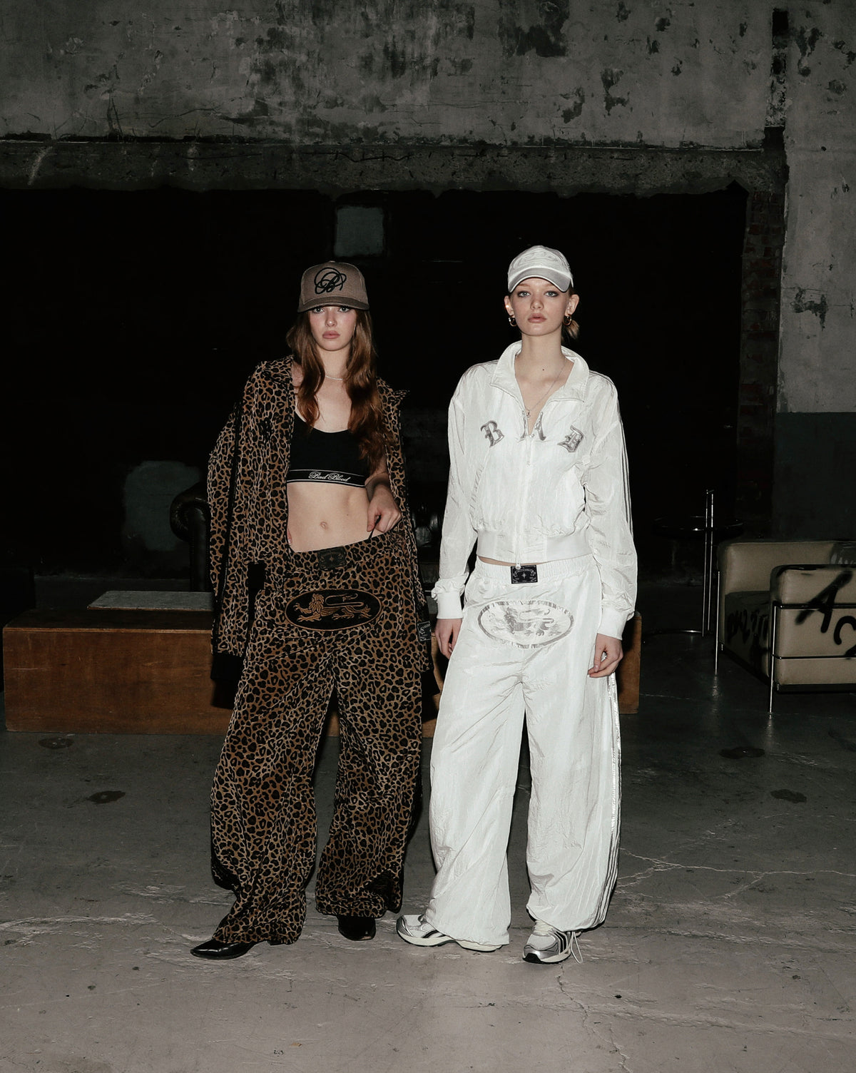 Badblood Dark Billy Nylon Curved Track Pants - White
