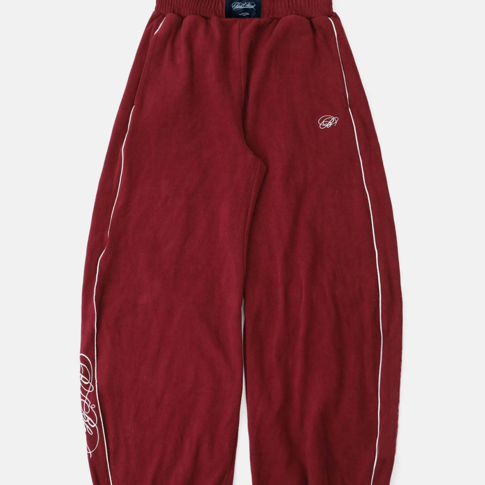 Dark Classic Pinstripe Track Pants - Wine