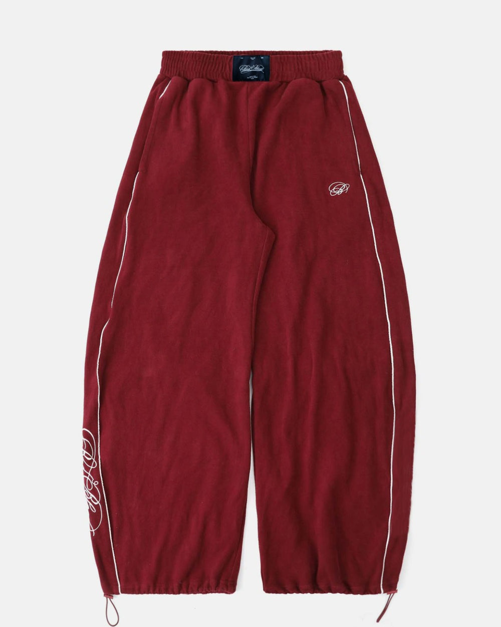 Dark Classic Pinstripe Track Pants - Wine