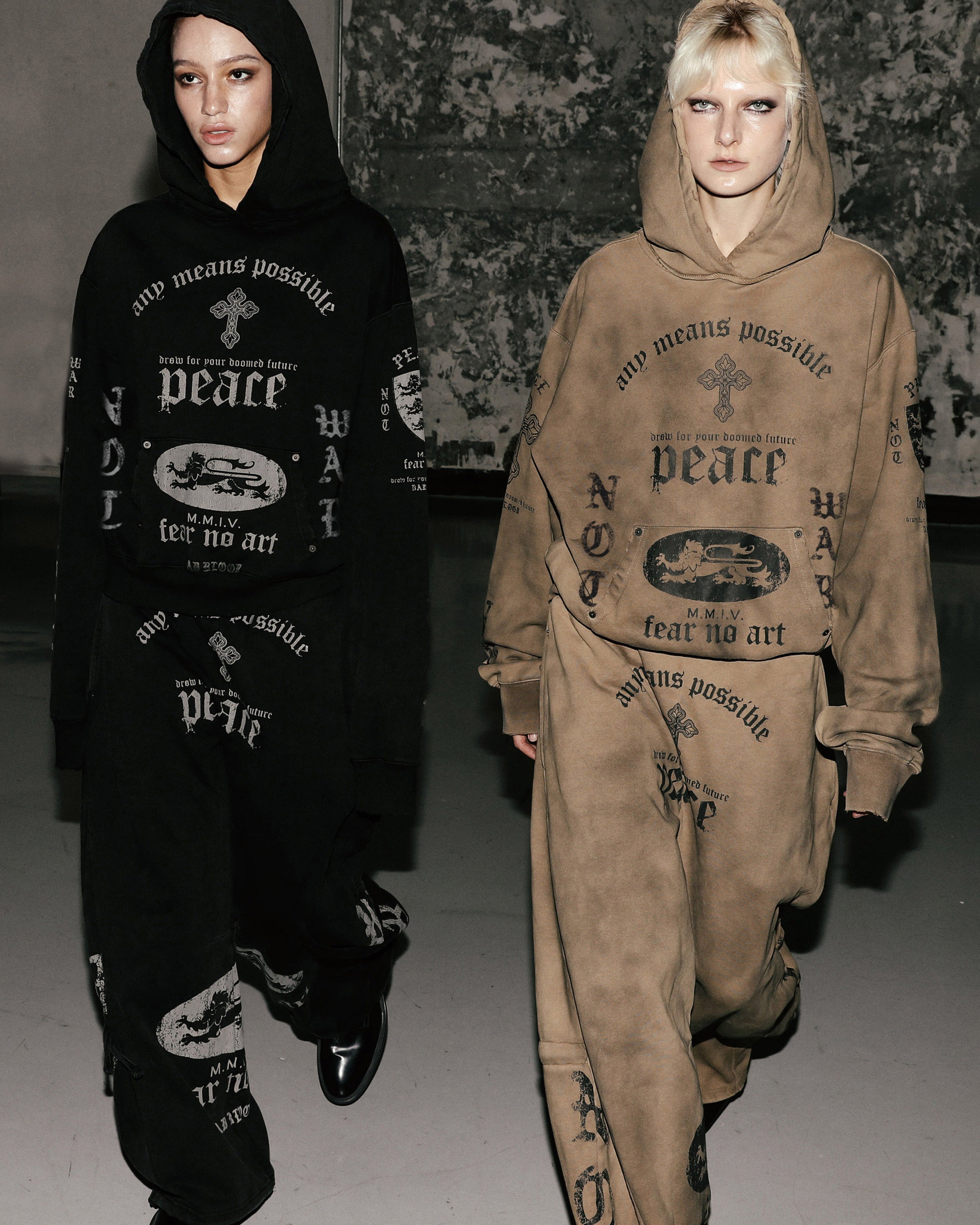 Badblood PEACE NOT WAR Hoodie Dusty Black