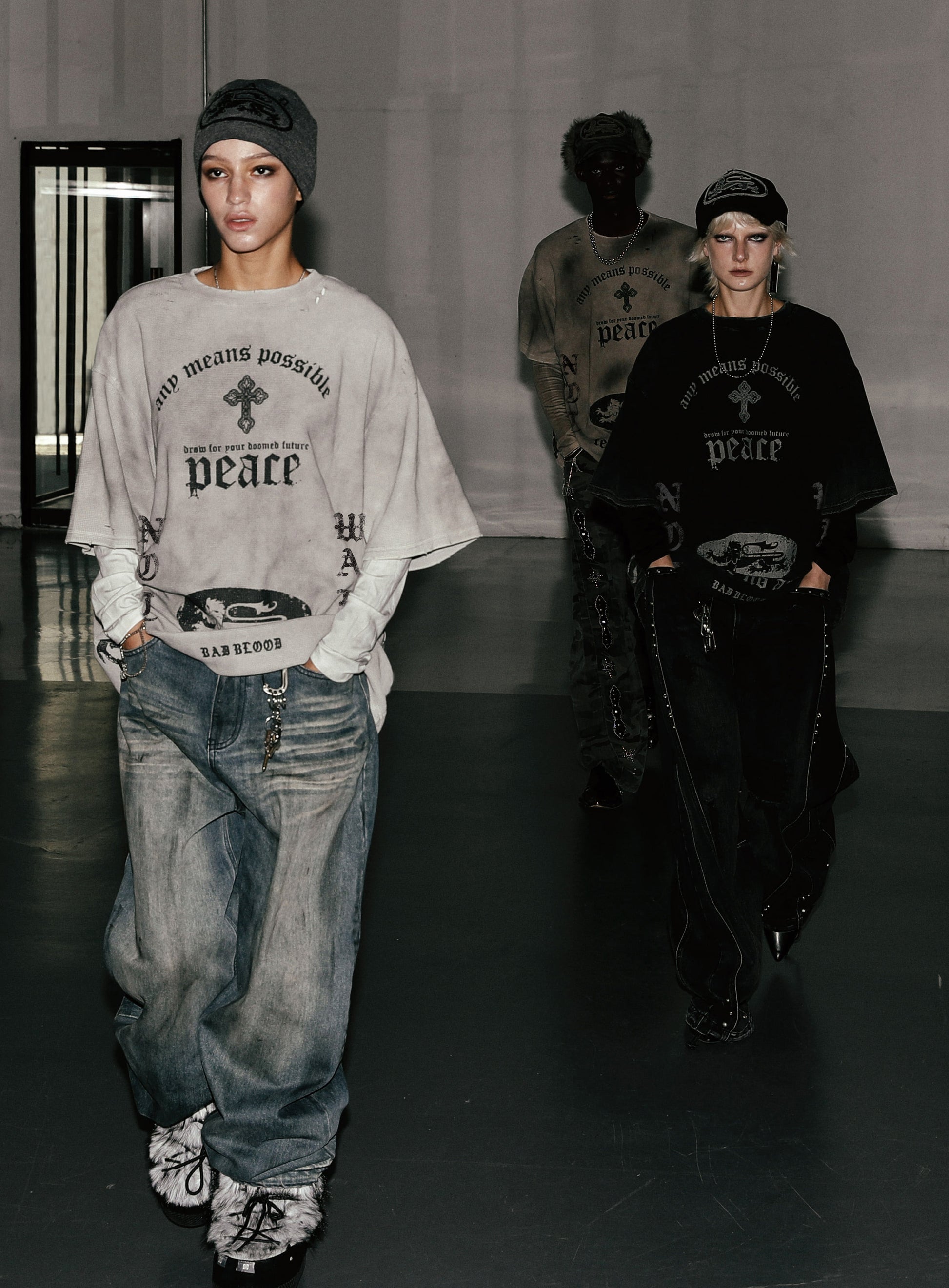 Badblood PEACE NOT WAR T-shirt Dusty Black